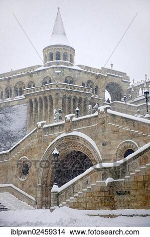 "Fisherman's Bastion in snow, Castle district, Budapest, Hungary, Europe" View Large Photo Image Picture - "Fisherman's Bastion in snow, Castle district, Budapest, Hungary, Europe". Fotosearch