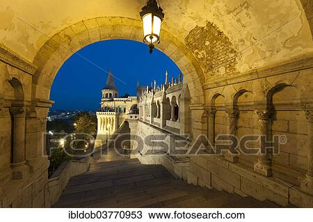 Stock Image - "Fishermen's Bastion, Castle Hill, Budapest, Hungary, Europe". Fotosearch