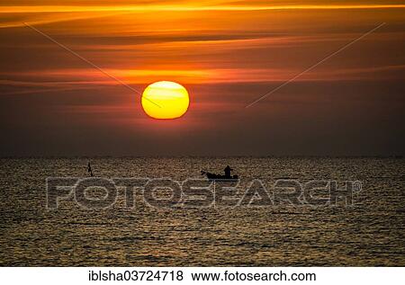 "Fishing boat at sunrise, Haffkrug, Ostholstein, Schleswig-Holstein, Germany, Europe" View Large Photo Image Stock Photo - "Fishing boat at sunrise, Haffkrug, Ostholstein, Schleswig-Holstein, Germany, Europe". Fotosearch