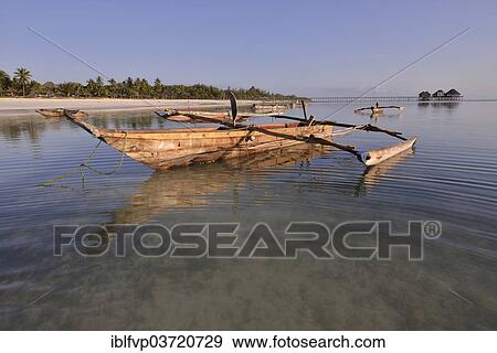 Stock Photo - "Fishing boat, Dongwe Beach, Dongwe, Zanzibar, Tanzania, Africa". Fotosearch