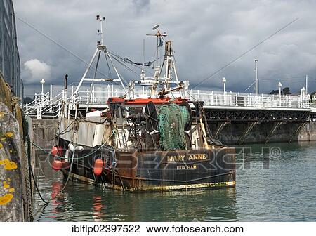 "Fishing boat moored in harbour, Torquay, Devon, England, United Kingdom, Europe" View Large Photo Image Stock Image - "Fishing boat moored in harbour, Torquay, Devon, England, United Kingdom, Europe". Fotosearch