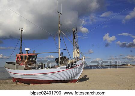 "Fishing boat on the beach of Lokken, North Jytland, Denmark, Europe" View Large Photo Image Stock Image - "Fishing boat on the beach of Lokken, North Jytland, Denmark, Europe". Fotosearch