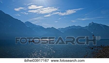 "Fishing boat on Traunsee Lake, Traunstein, Salzkammergut, Upper Austria, Austria, Europe" View Large Photo Image Stock Photo - "Fishing boat on Traunsee Lake, Traunstein, Salzkammergut, Upper Austria, Austria, Europe". Fotosearch