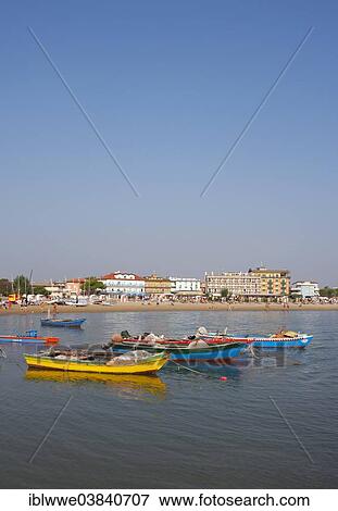 "Fishing boats, beach, hotels, Caorle, Province of Venice, Italy, Europe" View Large Photo Image Stock Photo - "Fishing boats, beach, hotels, Caorle, Province of Venice, Italy, Europe". Fotosearch