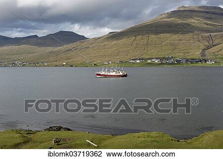"Fishing boats in a fjord, Sundini fjord, Streymoy, Faroe Islands, Denmark, Europe" View Large Photo Image Stock Image - "Fishing boats in a fjord, Sundini fjord, Streymoy, Faroe Islands, Denmark, Europe". Fotosearch
