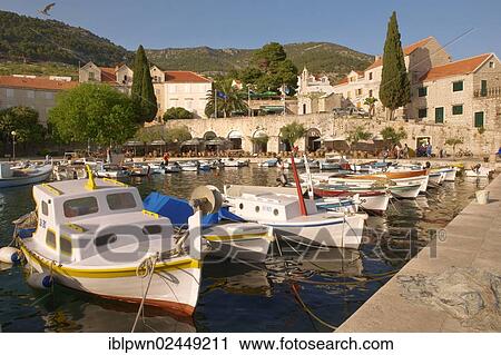 "Fishing boats in Bol harbour, Brac island, Croatia, Europe" View Large Photo Image Stock Image - "Fishing boats in Bol harbour, Brac island, Croatia, Europe". Fotosearch