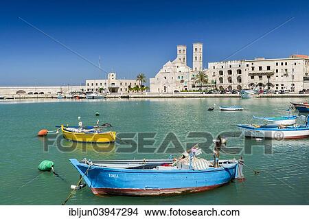 "Fishing boats in the harbor, historic centre and Romanesque Old Cathedral, San Corrado, Molfetta, Bari Province, Apulia, Italy, Europe" View Large Photo Image Picture - "Fishing boats in the harbor, historic centre and Romanesque Old Cathedral, San Corrado, Molfetta, Bari Province, Apulia, Italy, Europe". Fotosearch