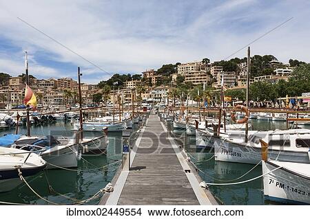 "Fishing boats in the harbor of Port de Soller, Northwest Coast, Mallorca, Majorca, Balearic Islands, Mediterranean, Spain, Europe" View Large Photo Image Picture - "Fishing boats in the harbor of Port de Soller, Northwest Coast, Mallorca, Majorca, Balearic Islands, Mediterranean, Spain, Europe". Fotosearch