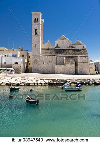 "Fishing boats in the harbor, Romanesque Old Cathedral, San Corrado, Molfetta, Bari Province, Apulia, Italy, Europe" View Large Photo Image Stock Image - "Fishing boats in the harbor, Romanesque Old Cathedral, San Corrado, Molfetta, Bari Province, Apulia, Italy, Europe". Fotosearch