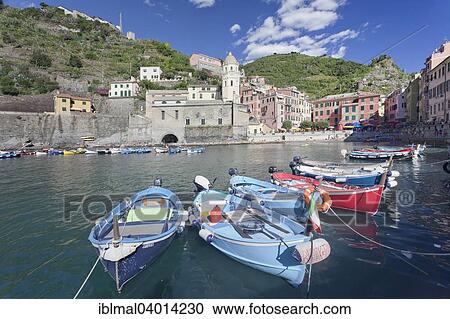 "Fishing boats in the harbor, Vernazza, Cinque Terre, Rivera di Levante, Province of La Spazia, Liguria, Italy, Europe" View Large Photo Image Stock Image - "Fishing boats in the harbor, Vernazza, Cinque Terre, Rivera di Levante, Province of La Spazia, Liguria, Italy, Europe". Fotosearch