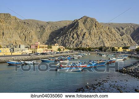 "Fishing boats in the harbour, Khasab, Musandam, Oman, Asia" View Large Photo Image Stock Image - "Fishing boats in the harbour, Khasab, Musandam, Oman, Asia". Fotosearch
