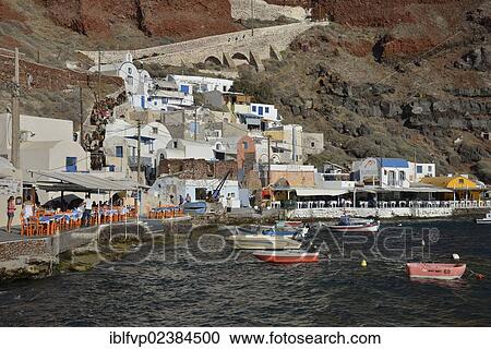 "Fishing boats in the harbour of Ammoudi, near Oia, Santorini, Cyclades, Greek Islands, Greece, Europe" View Large Photo Image Stock Image - "Fishing boats in the harbour of Ammoudi, near Oia, Santorini, Cyclades, Greek Islands, Greece, Europe". Fotosearch