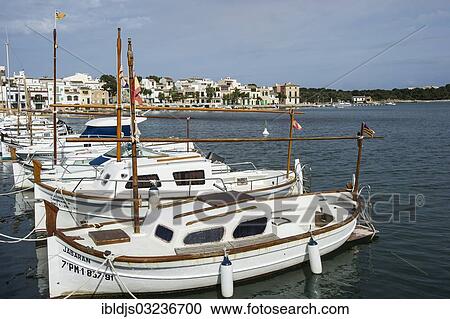 "Fishing boats in the harbour, Portocolom, Felanitx, Majorca, Balearic Islands, Spain, Europe" View Large Photo Image Stock Image - "Fishing boats in the harbour, Portocolom, Felanitx, Majorca, Balearic Islands, Spain, Europe". Fotosearch