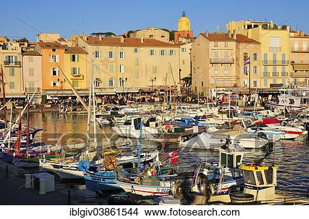Picture - "Fishing boats in the port of Saint-Tropez, Var, Provence-Alpes-Cote d'Azur, France, Europe". Fotosearch