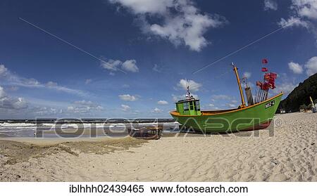 Stock Photography - "Fishing boats, Mistroy, Wolin peninsula, Poland, Europe". Fotosearch