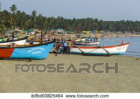 "Fishing boats, Palolem Beach, Canacona, Goa, India, Asia" View Large Photo Image Picture - "Fishing boats, Palolem Beach, Canacona, Goa, India, Asia". Fotosearch