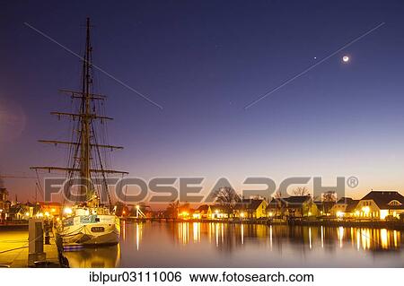 "Fishing port at dusk, Wieck, Greifswald, Mecklenburg-Western Pomerania, Germany, Europe" View Large Photo Image Stock Photograph - "Fishing port at dusk, Wieck, Greifswald, Mecklenburg-Western Pomerania, Germany, Europe". Fotosearch