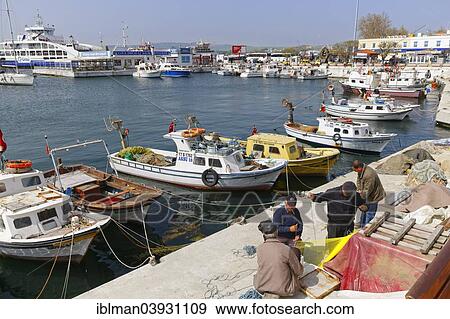 Stock Photo - "Fishing port, Gelibolu also Gallipoli, Gallipoli Peninsula, Dardanelles, Thrace, Marmara Region, Turkey, Asia". Fotosearch