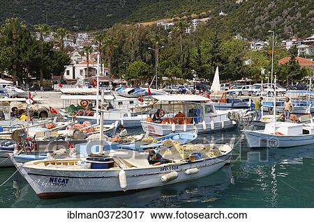 Stock Photo - "Fishing port, Kas, Lycia, Province of Antalya, Turkey, Asia". Fotosearch