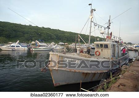 "Fishing ship Hunter, Vladivostok, Primorsky Krai, Russia, Europe" View Large Photo Image Stock Photo - "Fishing ship Hunter, Vladivostok, Primorsky Krai, Russia, Europe". Fotosearch