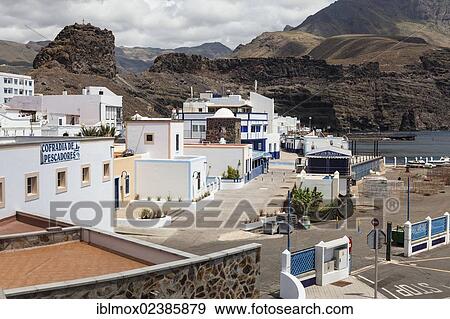 Stock Photo - "Fishing village of Puerto de las Nieves, El Palmeral, Agaete Region, Gran Canaria, Canary Islands, Spain, Europe, PublicGround, Europe". Fotosearch