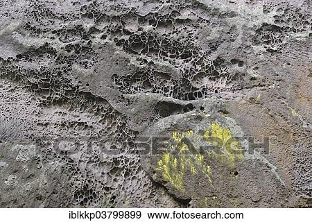 Stock Photo - "Fissured and holey sandstone, Elbe Sandstone Mountains, Saxony, Germany, Europe". Fotosearch