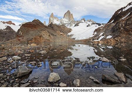 "Fitz Roy massif, mountain lake Lago de los Tres, Los Glaciares National Park, El Chalten, Santa Cruz, Argentina, South America" View Large Photo Image Picture - "Fitz Roy massif, mountain lake Lago de los Tres, Los Glaciares National Park, El Chalten, Santa Cruz, Argentina, South America". Fotosearch