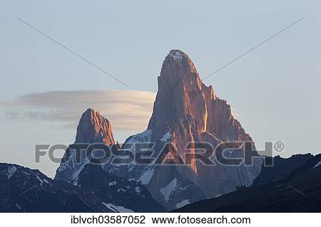 "Fitz Roy massif, seen from the west, in the evening light, Los Glaciares National Park, El Chalten, Santa Cruz, Argentina, South America" View Large Photo Image Stock Image - "Fitz Roy massif, seen from the west, in the evening light, Los Glaciares National Park, El Chalten, Santa Cruz, Argentina, South America". Fotosearch