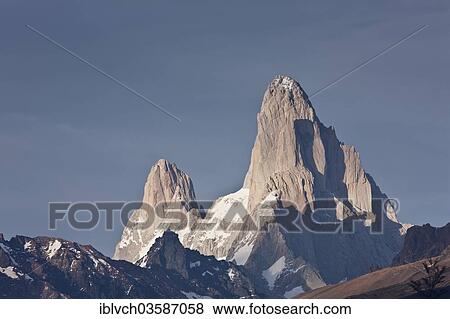 "Fitz Roy massif, seen from the west, in the morning light, Los Glaciares National Park, El Chalten, Santa Cruz, Argentina, South America" View Large Photo Image Stock Photo - "Fitz Roy massif, seen from the west, in the morning light, Los Glaciares National Park, El Chalten, Santa Cruz, Argentina, South America". Fotosearch