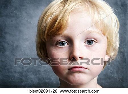 "Five-year-old boy with a sad face, portrait" View Large Photo Image Stock Photo - "Five-year-old boy with a sad face, portrait". Fotosearch