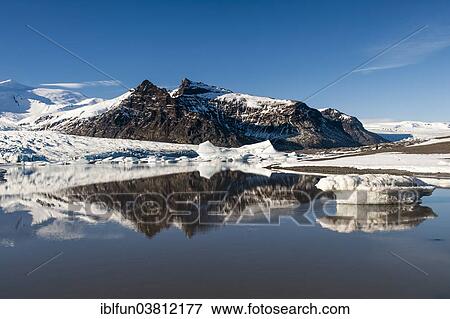 Stock Photo - "Fjallsjokull Glacial Lake, Austurland or Eastern Region, Iceland, Europe". Fotosearch