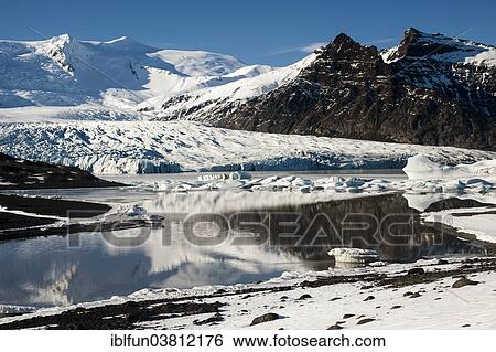 Stock Photograph - "Fjallsjokull Glacial Lake, Austurland or Eastern Region, Iceland, Europe". Fotosearch