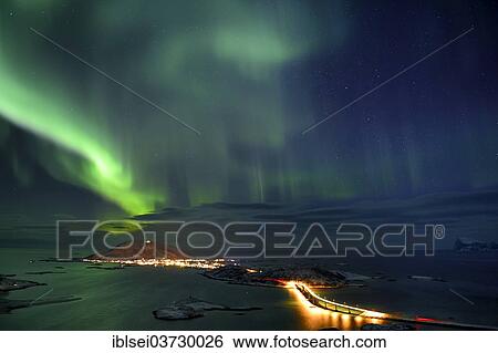 "Fjord with islands in winter and the northern lights, Sommeroya, Tromso, ‪Troms, Northern Norway, Norway, Europe" View Large Photo Image Stock Photograph - "Fjord with islands in winter and the northern lights, Sommeroya, Tromso, ‪Troms, Northern Norway, Norway, Europe". Fotosearch