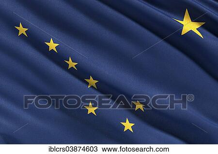 Stock Image - Flag of Alaska. Fotosearch