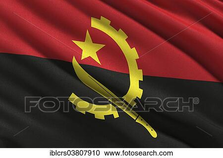 Flag of Angola waving in the wind View Large Photo Image Stock Image - Flag of Angola waving in the wind. Fotosearch