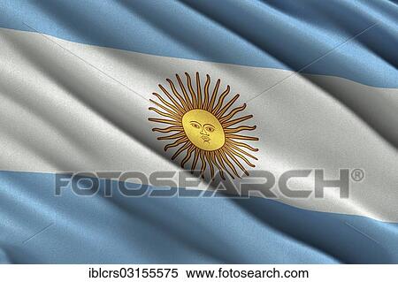 Stock Photography - Flag of Argentina waving in the wind. Fotosearch