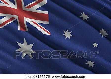Flag of Australia waving in the wind View Large Photo Image Stock Photograph - Flag of Australia waving in the wind. Fotosearch