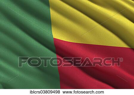 Flag of Benin waving in the wind View Large Photo Image Stock Photo - Flag of Benin waving in the wind. Fotosearch
