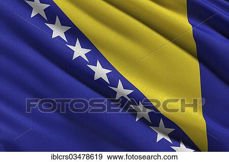 Stock Photo - Flag of Bosnia and Herzegovina. Fotosearch