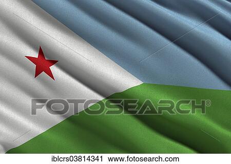 Flag of Djibouti waving in the wind View Large Photo Image Stock Image - Flag of Djibouti waving in the wind. Fotosearch
