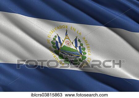 Flag of El Salvador waving in the wind View Large Photo Image Stock Image - Flag of El Salvador waving in the wind. Fotosearch