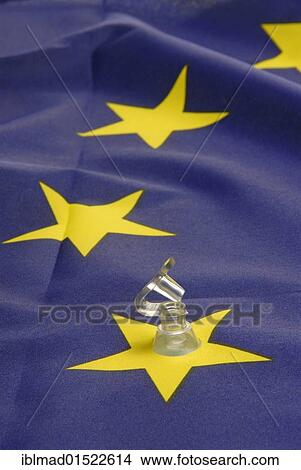 Picture - "Flag of Europe with an open valve, symbolic image of Europe running out of steam, Greek debt crisis". Fotosearch