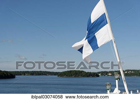 Flag of Finland on a skerry View Large Photo Image Stock Photo - Flag of Finland on a skerry. Fotosearch