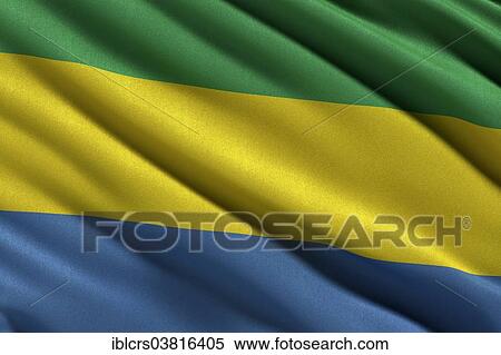 Flag of Gabon waving in the wind View Large Photo Image Stock Photography - Flag of Gabon waving in the wind. Fotosearch