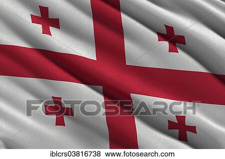 Flag of Georgia View Large Photo Image Stock Photo - Flag of Georgia. Fotosearch