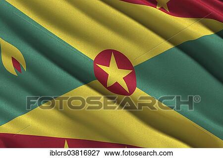 Flag of Grenada waving in the wind View Large Photo Image Stock Photo - Flag of Grenada waving in the wind. Fotosearch