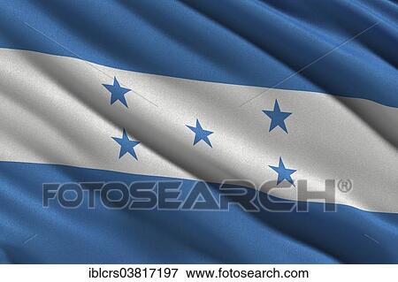 Stock Photo - Flag of Honduras waving in the wind. Fotosearch