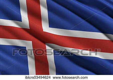 Picture - Flag of Iceland. Fotosearch