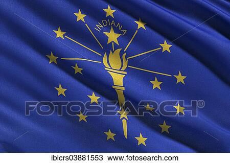 Stock Image - Flag of Indiana. Fotosearch