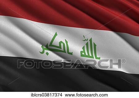 Flag of Iraq waving in the wind View Large Photo Image Picture - Flag of Iraq waving in the wind. Fotosearch